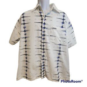 HS Natural Collections Men's Button Up short sleeve Shirt Size M